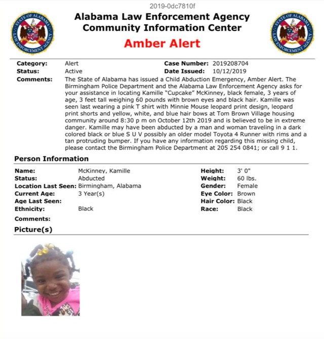 Search expanded to surrounding states for missing Birmingham girl